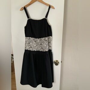 Vintage Torrid Black Dress with White Lace Accent